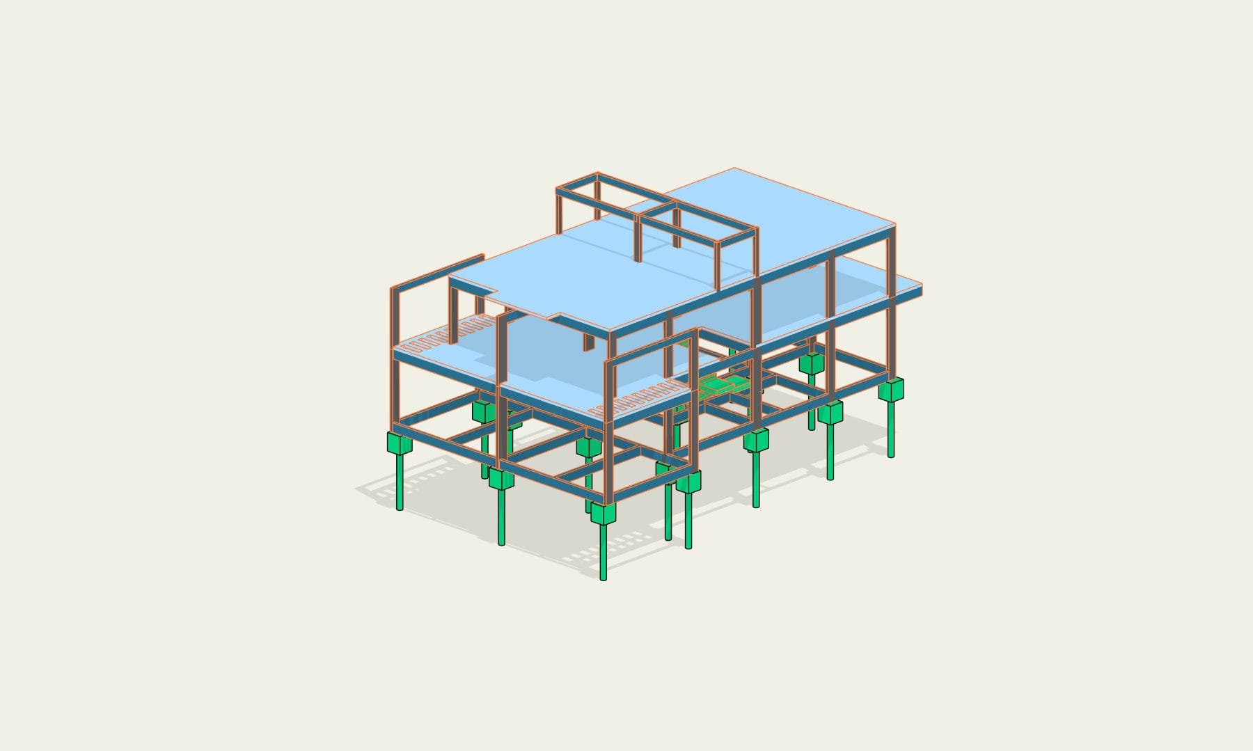 Modelo BIM estrutural, exemplo real de projeto da MQ Projeta